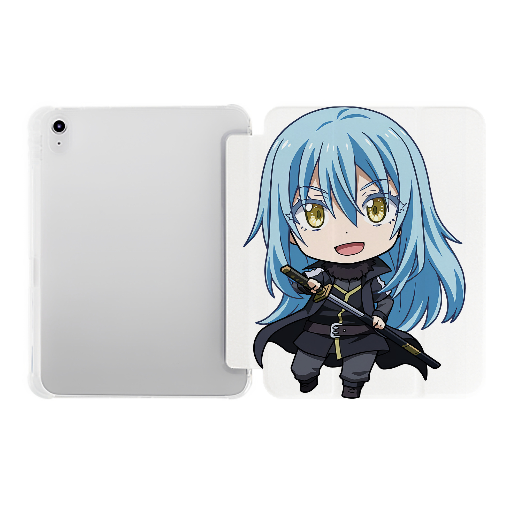 （画像用） 転スラ Regarding Reincarnated to Slime IPad ケース ペン収納付き 三つ折りスタンド PUレザー×シリコン 対応機種9.5/10.5/10.9インチ